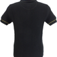 Trojan Mens Black Zip Basket Weave Zipped Knitted Polo Shirt