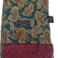 Paisley patterned scarf with fringes and 'Tootal' branding on packaging