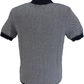 Ben Sherman Mens Navy Blue Knitted Textured Polo Shirt