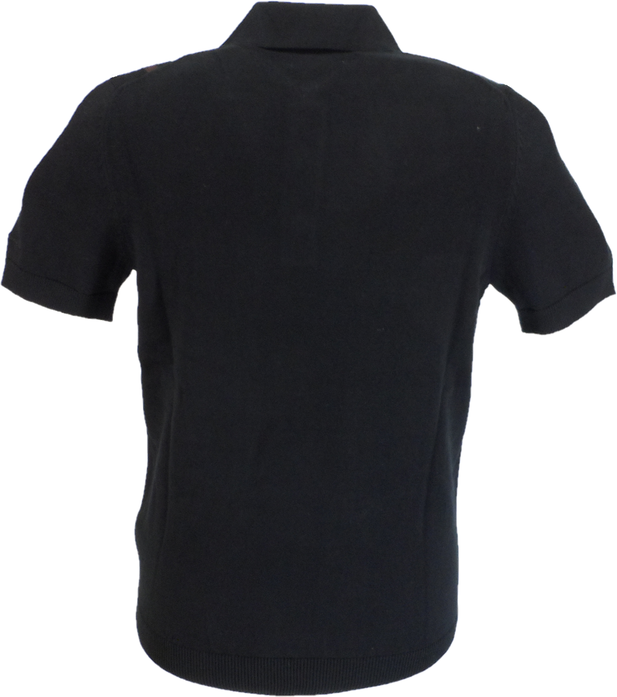 Black polo shirt on a white background