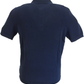 Ben Sherman Dark Navy Knitted Striped Mod Polo Shirt