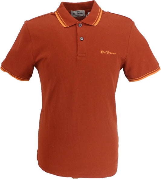 Ben Sherman Men's Burnt Orange Signature 100% Cotton Polo Shirt