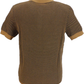 Ben Sherman Mens Camel Brown Knitted Textured Polo Shirt