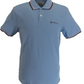 Ben Sherman Mens Pale Blue Signature 100% Cotton Polo Shirt