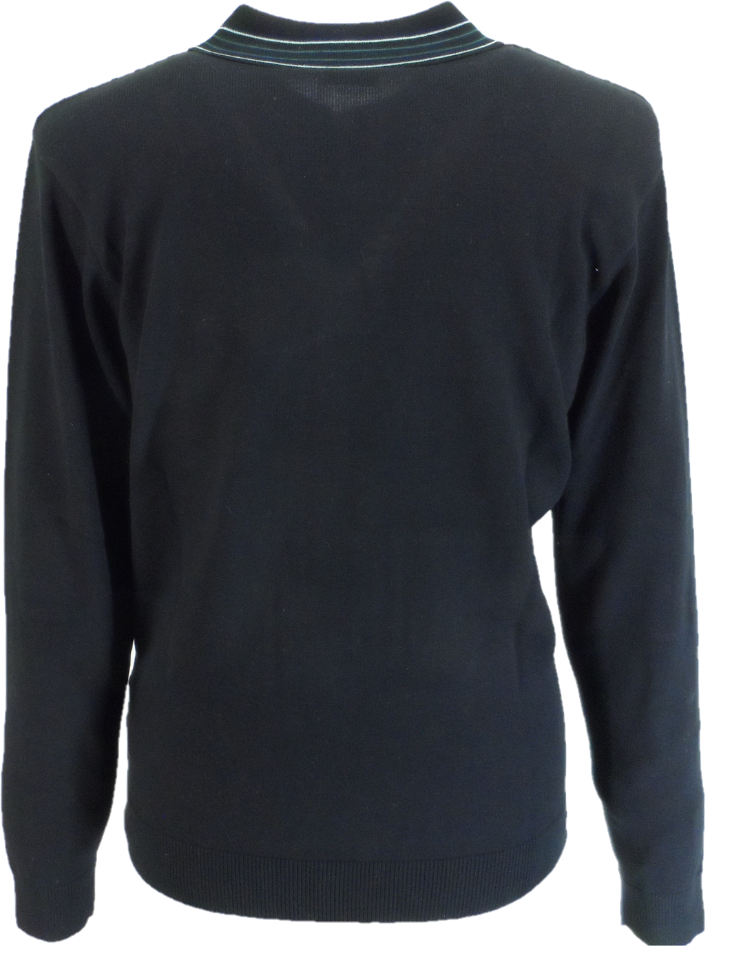 Gabicci Mens Black Milton Textured Retro Knitted Polo