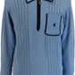 Gabicci Mens Iceburg Blue Archive Darron Knitted Polo Shirt