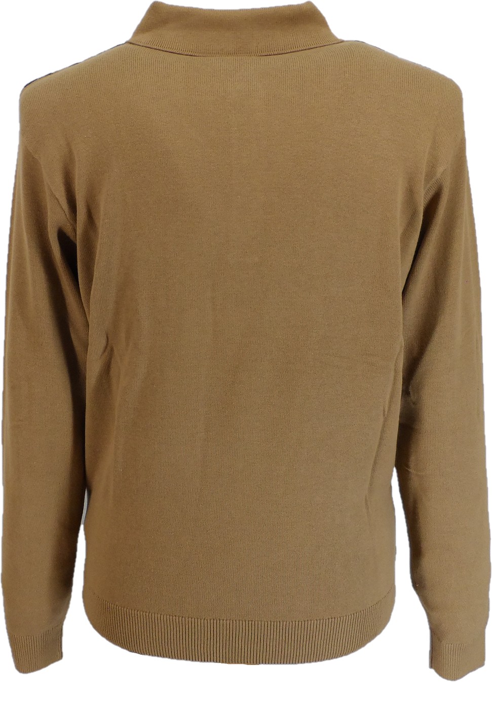 Gabicci Mens Frankie Nutmeg Brown Geo Retro Knitted Polo