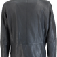 Gabicci Mens Lambaert Navy/White/Gold Leather Rally Jacket