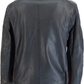 Gabicci Mens Moto Navy/White/Red Leather Rally Jacket