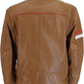 Gabicci Mens Cognac Tan Leather Rally Jacket