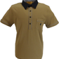 Gabicci Vintage Mens Archive Patrick Nutmeg Brown 70s Mod Polo