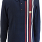 Gabicci Vintage Navy Blue Soda Stripe Knitted Polo