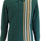 Gabicci Vintage Ivy Green Soda Stripe Knitted Polo