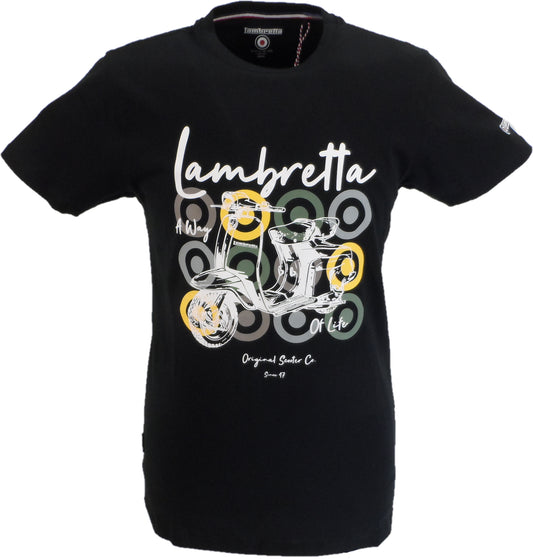 Lambretta Mens Black Scooter Retro T Shirt