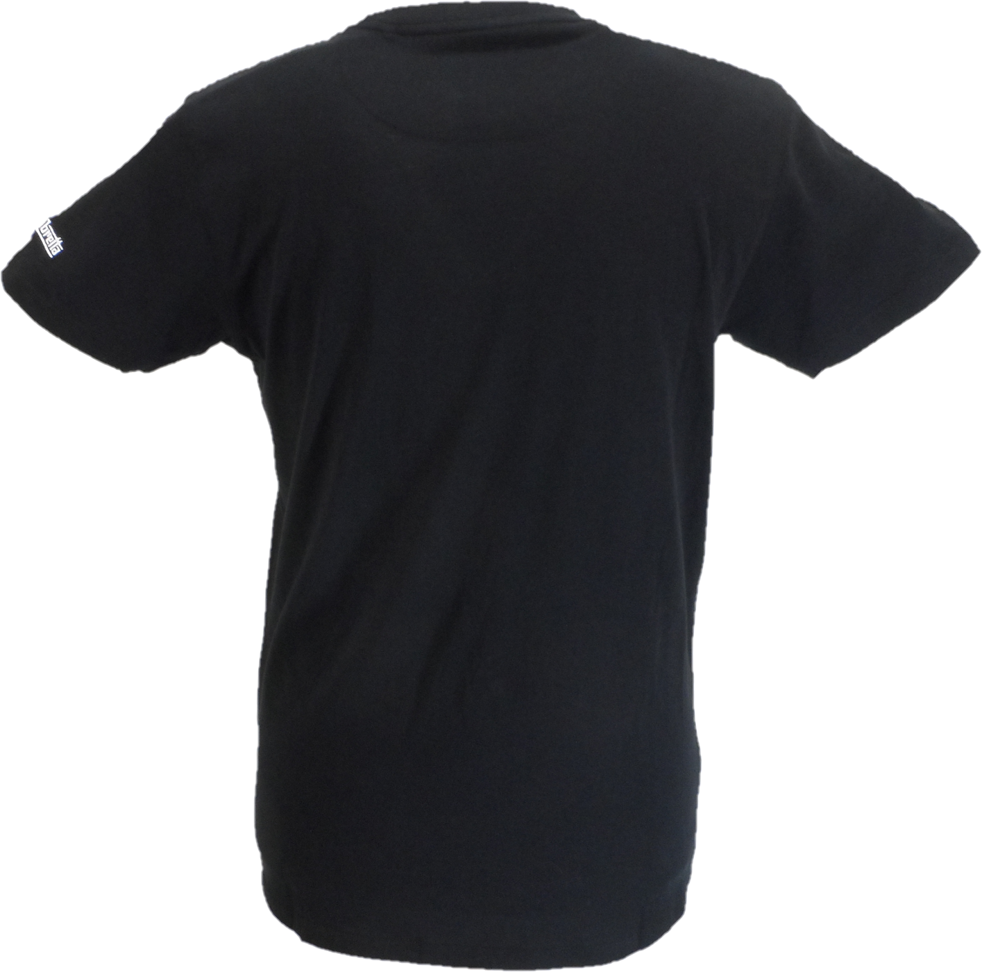 Lambretta Mens Black Fade Racing Stripe Retro T Shirt