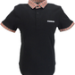 Lambretta Mens Black Gingham Collar Polo Shirts