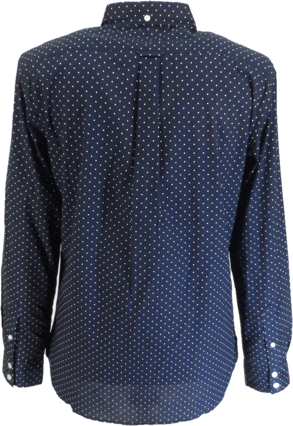 Lambretta Retro Button Down Navy/Blue Pindot Shirt