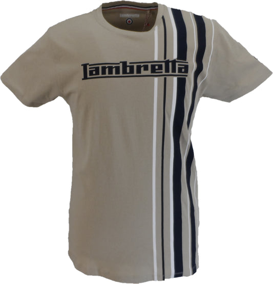 Lambretta Mens Stone Striped Retro T Shirt