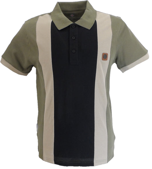 Lambretta Khaki Vintage Panel Polo Shirts