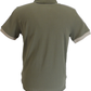 Lambretta Khaki Vintage Panel Polo Shirts