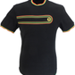 Trojan Mens Black Retro Print Ringer T Shirt