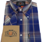 Trojan Mens Navy Blue Big Check Short Sleeved Shirts and Pocket Square
