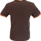 Trojan Mens Brown Retro Print Ringer T Shirt