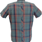 Trojan Mens Slate Big Check Short Sleeved Shirts and Pocket Square
