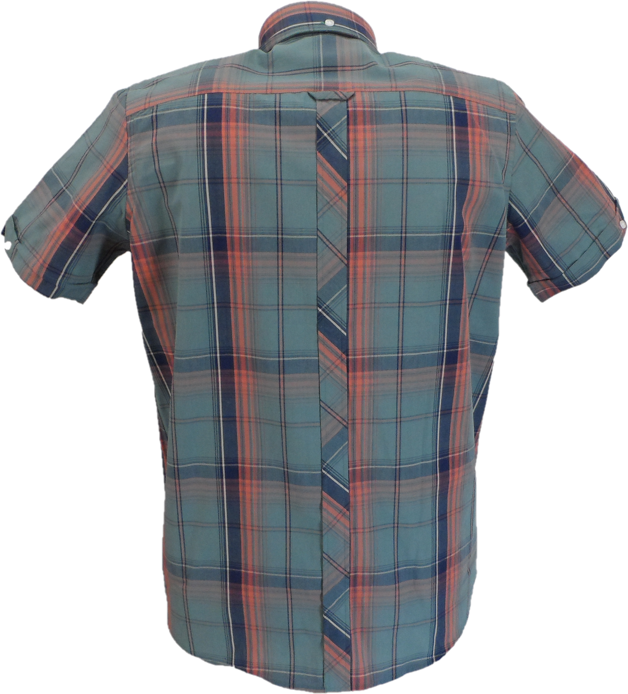 Trojan Mens Slate Big Check Short Sleeved Shirts and Pocket Square