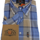 Trojan Mens Powder Blue Check Short Sleeved Shirts and Pocket Square