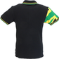 Trojan Mens Black Rasta Flag Twin Tipped Polo Shirt