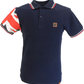 Trojan Mens Navy Flag Twin Tipped Polo Shirt