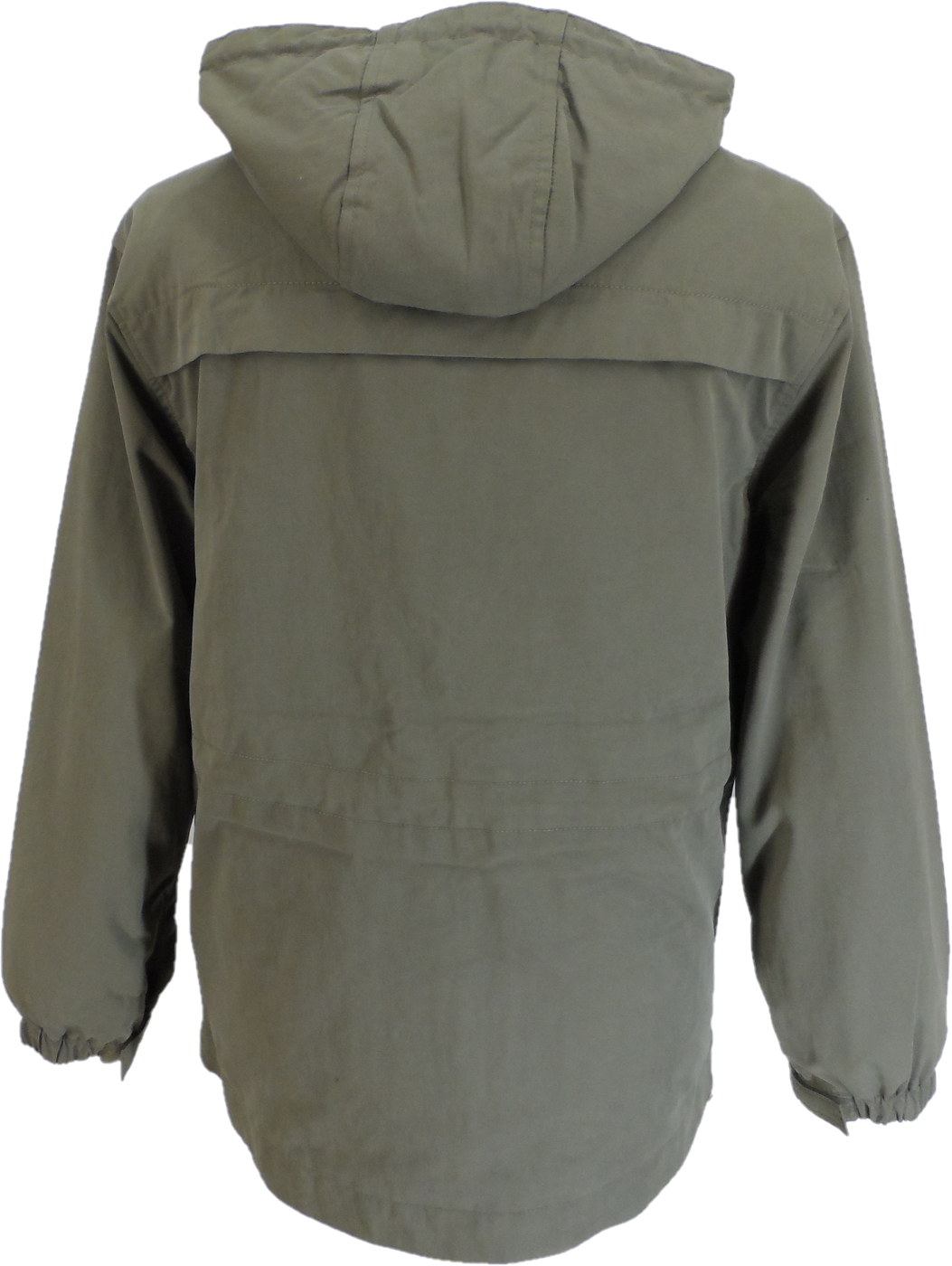 Trojan Mens Twill Badged Army Green Parka Coat