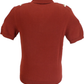 Ben Sherman Sienna Red Knitted Striped Mod Polo Shirt