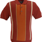 Ben Sherman Sienna Red Knitted Striped Mod Polo Shirt