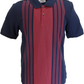 Ben Sherman Men's Navy Striped 100% Cotton Polo Shirt