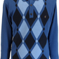 Gabicci Vintage Mens Argyle Airforce Blue Knitted Polo