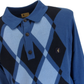 Gabicci Vintage Mens Argyle Airforce Blue Knitted Polo