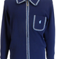 Gabicci Mens Navy Blue Archive Nick Zip Polo Shirt