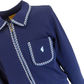 Gabicci Mens Navy Blue Archive Nick Zip Polo Shirt