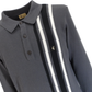 Gabicci Vintage Charcoal Grey Soda Stripe Knitted Polo