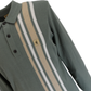 Gabicci Vintage Khaki Green Soda Stripe Knitted Polo