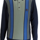 Gabicci Mens Navy Blue Searle Multi Stripe Knitted Polo
