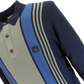 Gabicci Mens Navy Blue Searle Multi Stripe Knitted Polo