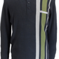 Lambretta Mens Navy Striped Knitted Polo Shirt