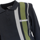 Lambretta Mens Navy Striped Knitted Polo Shirt
