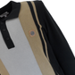 Lambretta Mens Black Grey Striped Knitted Polo Shirt
