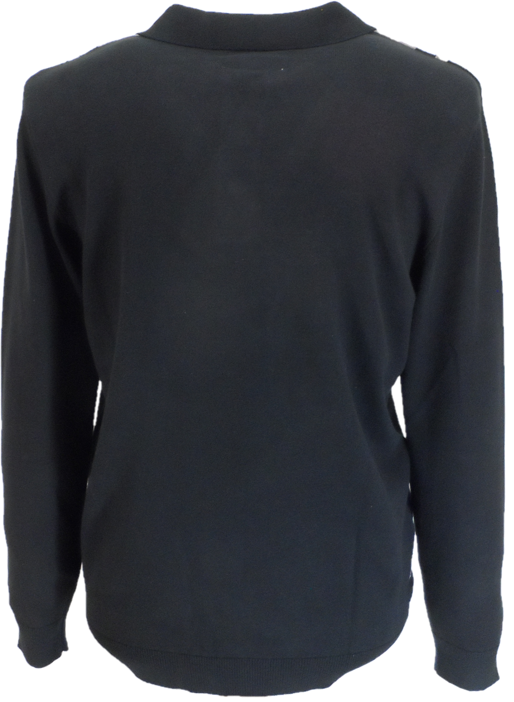 Lambretta Mens Black Grey Striped Knitted Polo Shirt