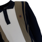 Lambretta Mens DK Navy/Grey Striped Knitted Polo Shirt