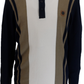 Lambretta Mens DK Navy/Grey Striped Knitted Polo Shirt